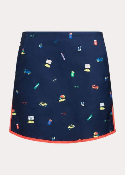 Skorts Ralph Lauren Mujer Azul Marino / Multicolor - Beach-Print Golf - MINEC2019